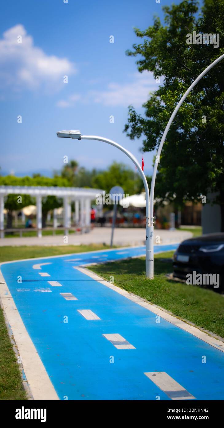 Retro Street unter der Laternenpfahl Stockfoto