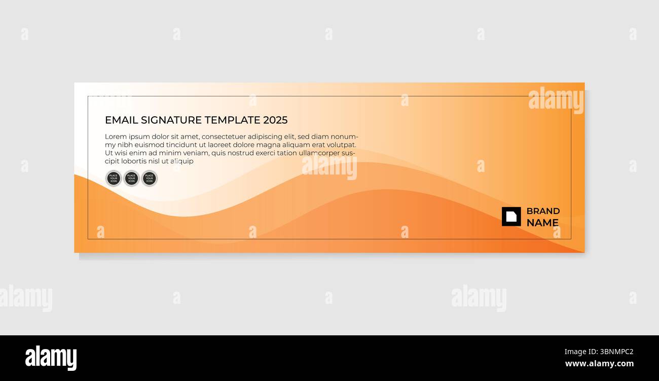 Modernes und minimalistisches Design für E-Mail-Signaturen, Corporate Mail Business E-Mail Signature Banner Template Design eps10 Stock Vektor
