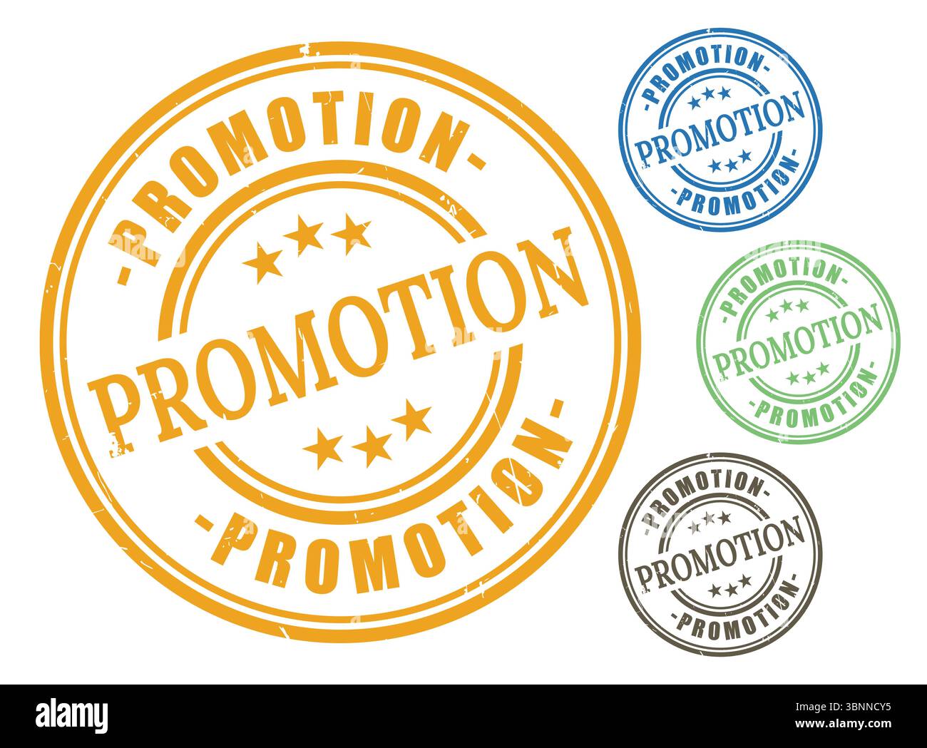 Marketing-Werbemittel Stempelt Bunte Werbemittel Für Unternehmen Stock Vektor