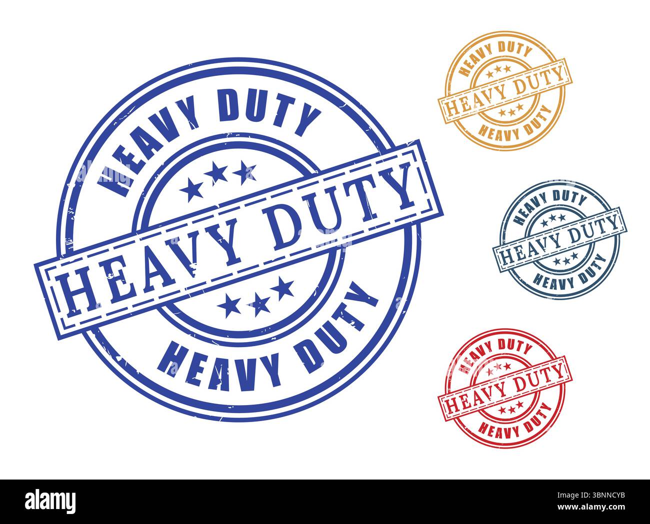 Robuste Gummistempel Blau Rot Grün Gold Variationen Stock Vektor