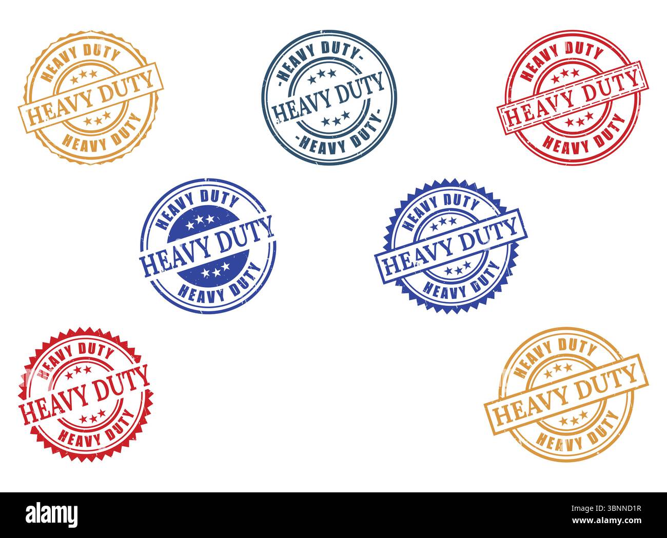 Packung mit robusten Gummistempeln, Design Elements Seal Stock Vektor