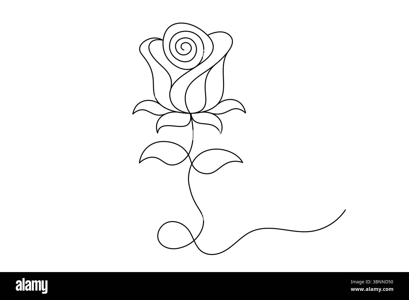 Einfache Rosenzeichnung Minimalistisches, Durchgängiges Design Mit Blumenmuster. Vektor Stock Vektor