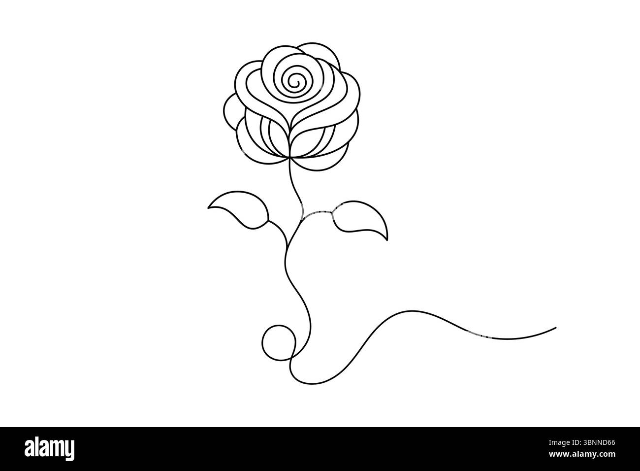 Einfache Rosenzeichnung Minimalistisches, Durchgängiges Design Mit Blumenmuster. Vektor Stock Vektor