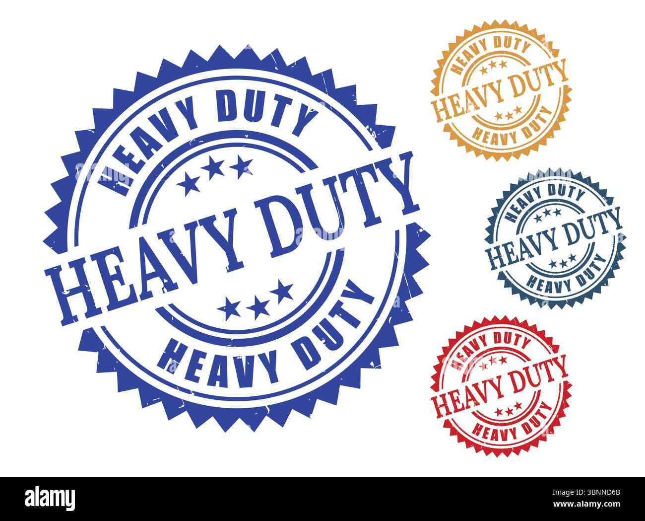 Heavy Duty Stamp Blau Rot Gold Dunkelblau Variationen Für Kommerzielle Verwendung Zugelassen Stock Vektor