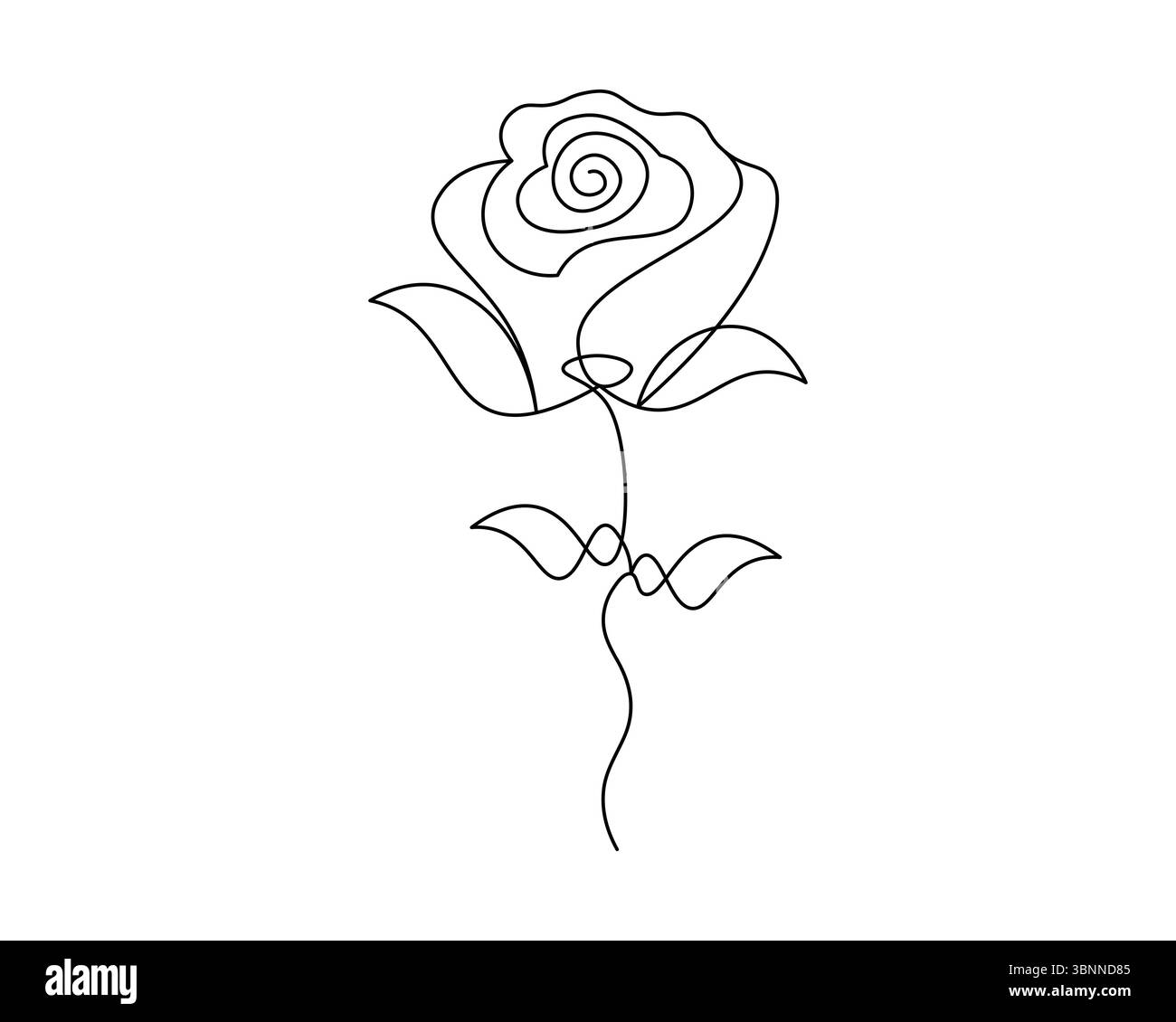 Einfache Rosenzeichnung Minimalistisches, Durchgängiges Design Mit Blumenmuster. Vektor Stock Vektor