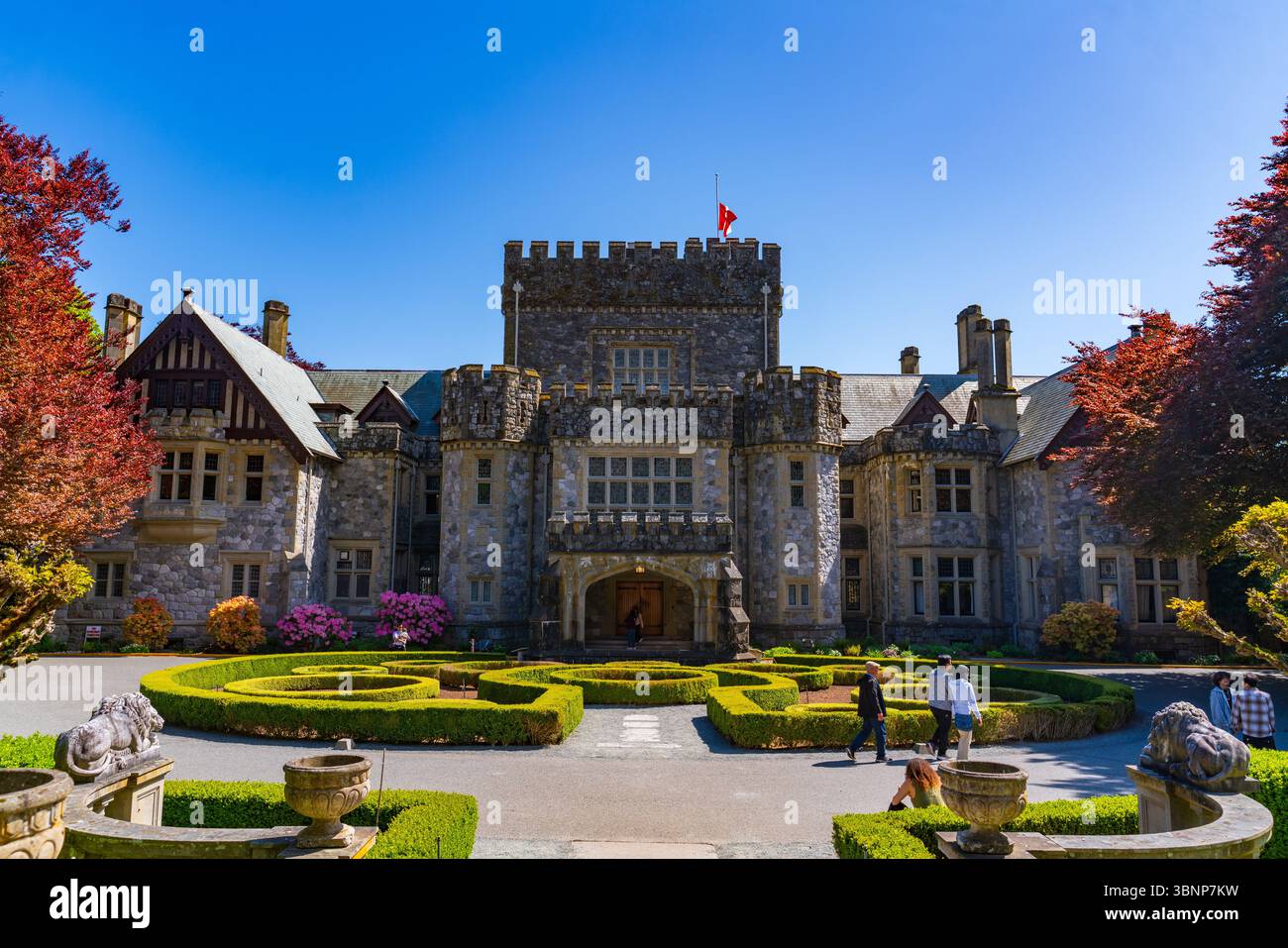 Hatley Castle an der Royal Roads University in Victoria, Kanada Stockfoto