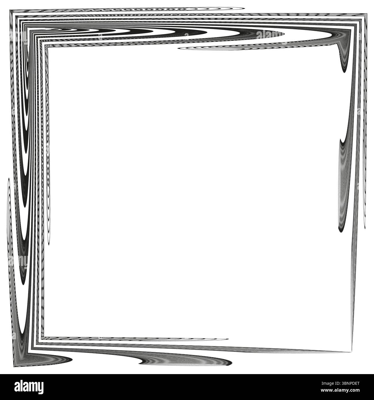 Symbol für abstrakten Rahmen. Verzerrtes Rahmenquadrat. Vektor für unregelmäßige Kante. Minimales Umrissfeld. Stock Vektor