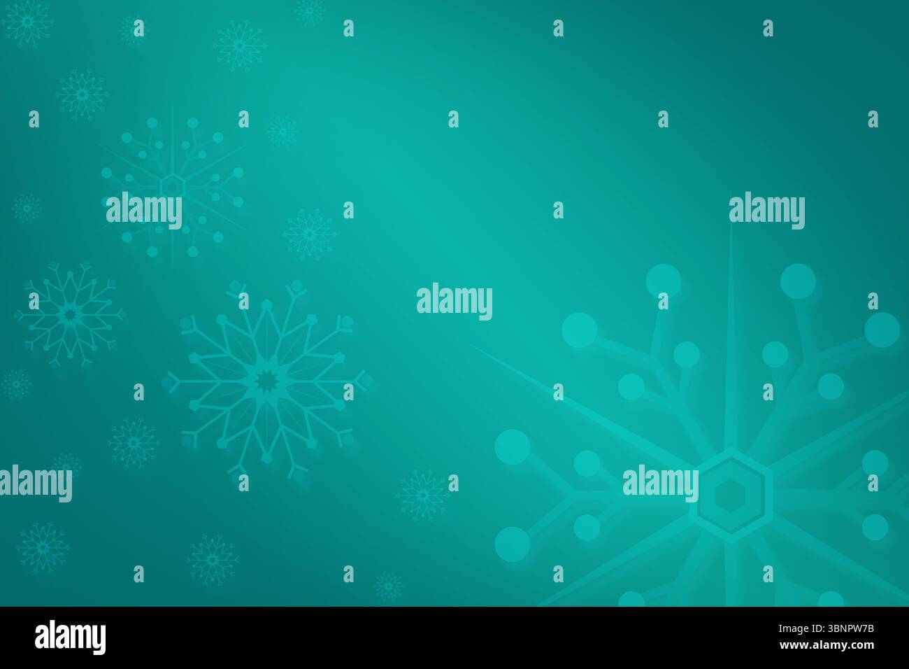 Grüner Schneeflocken-Hintergrund Stockfoto