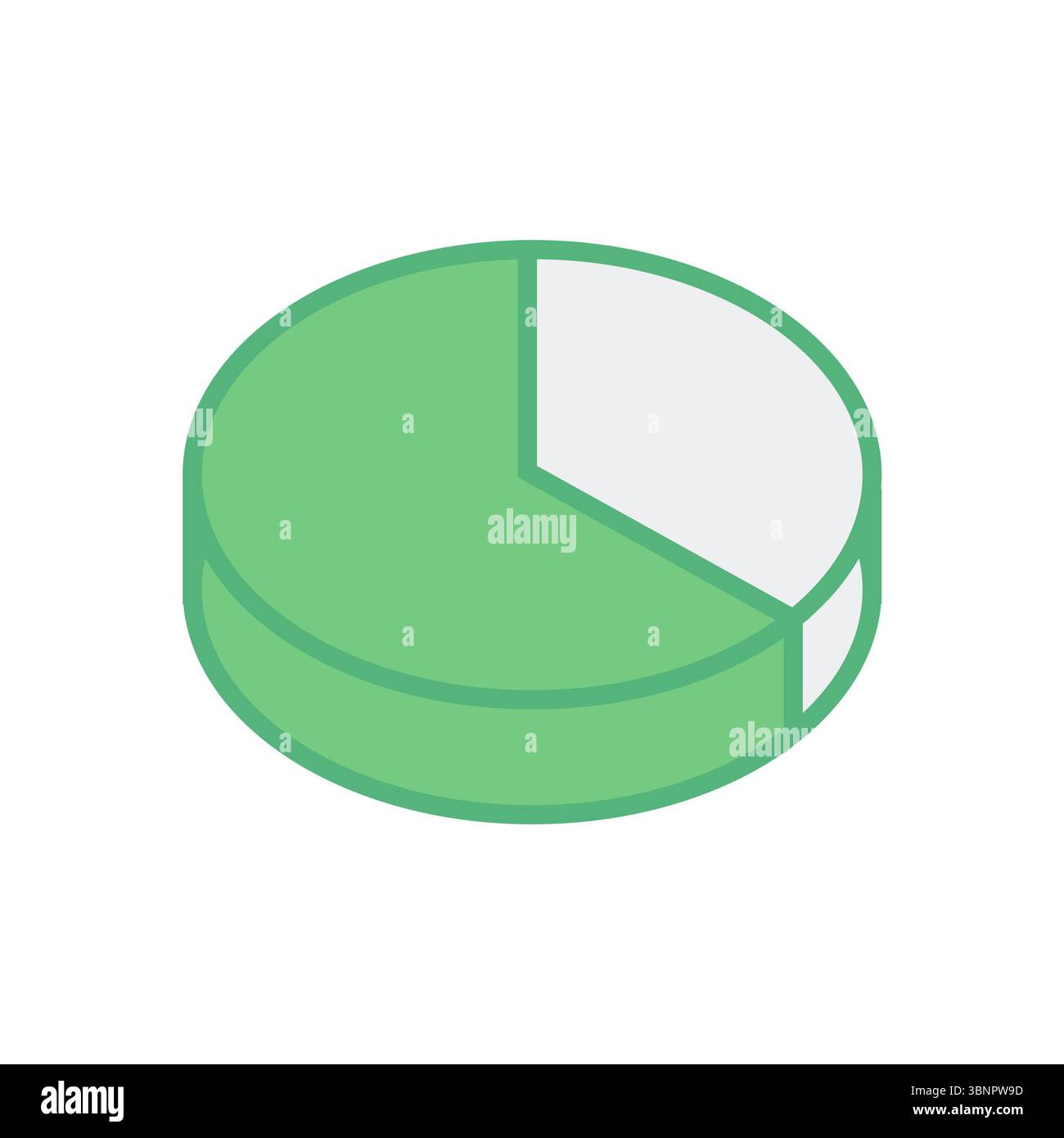 Digitales Composite aus grünem Tortendiagramm Stockfoto