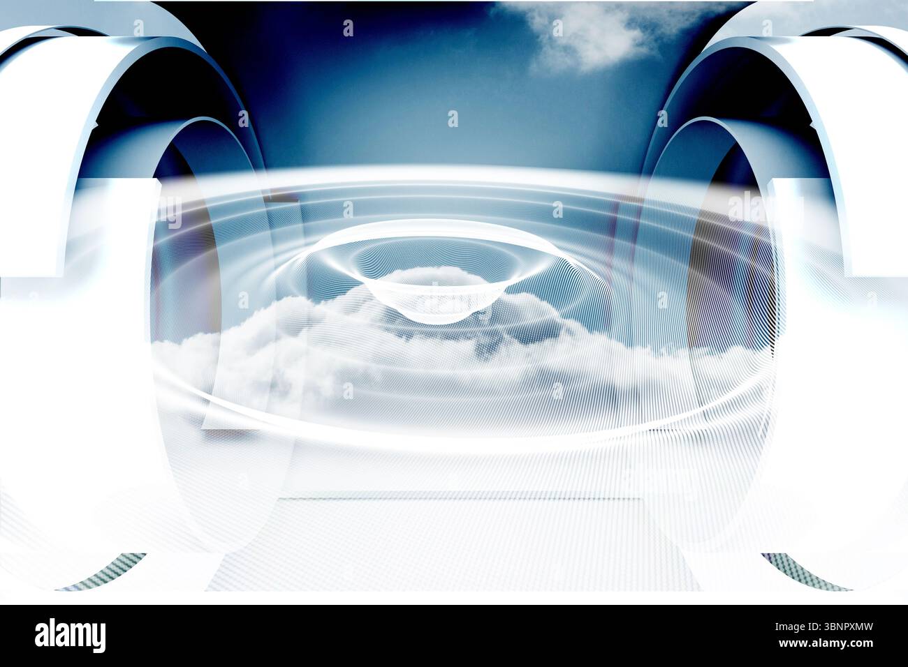 Cloud-Design auf eine futuristische Struktur Stockfoto
