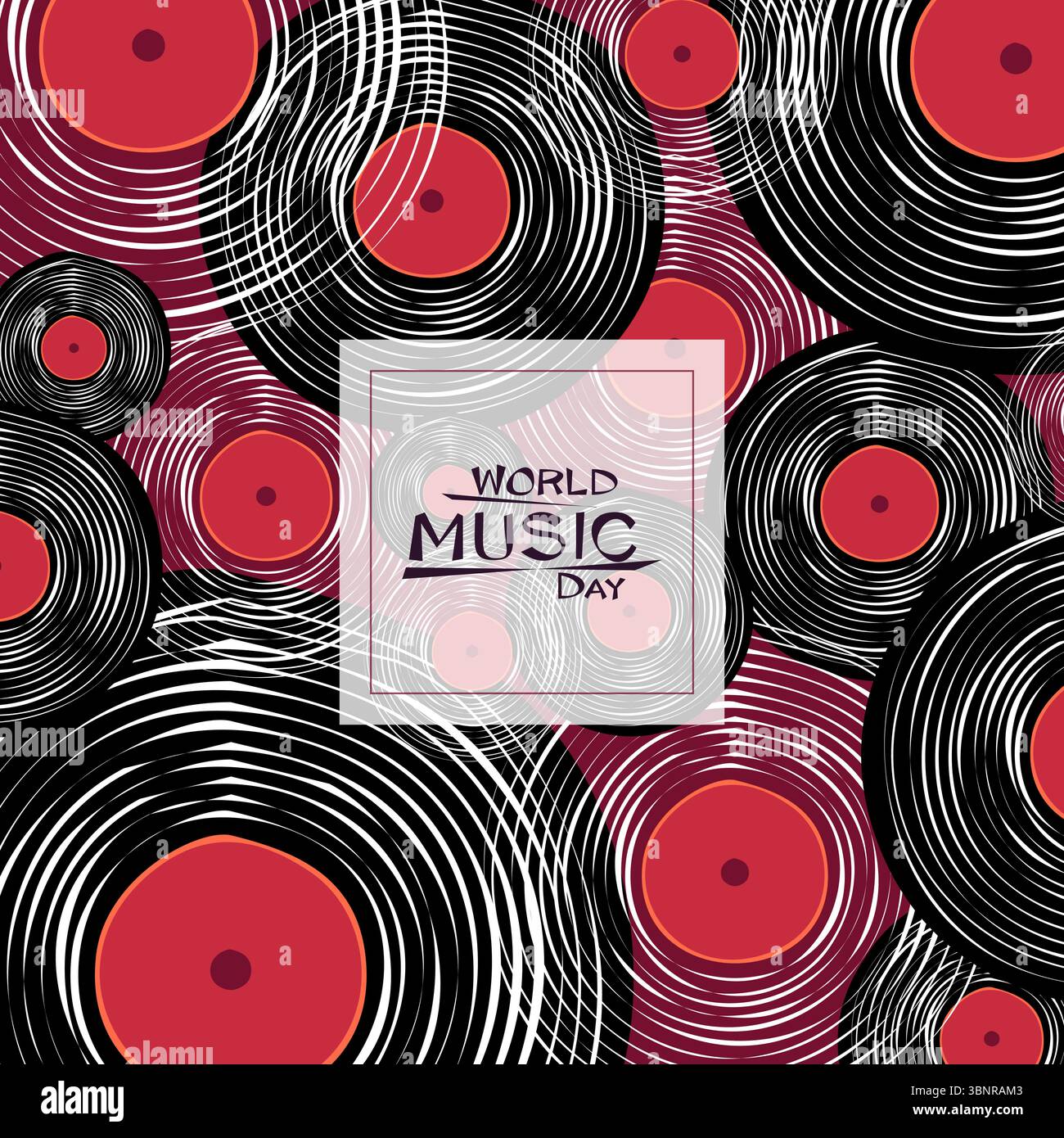 World Music Day Concept Design, 21. Juni. Poster, Karte, Erfinder für einen Feiertag mit Musik, Musikfestival, Piano Day, Klassik- oder Jazzfest Stock Vektor