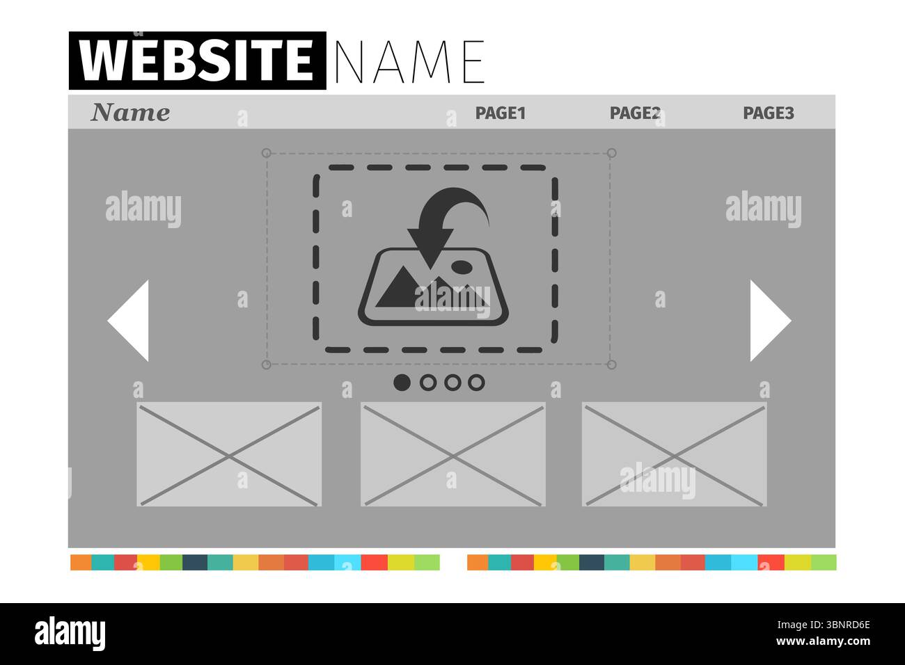 Zusammengesetztes Bild der Site-Schnittstelle Stockfoto