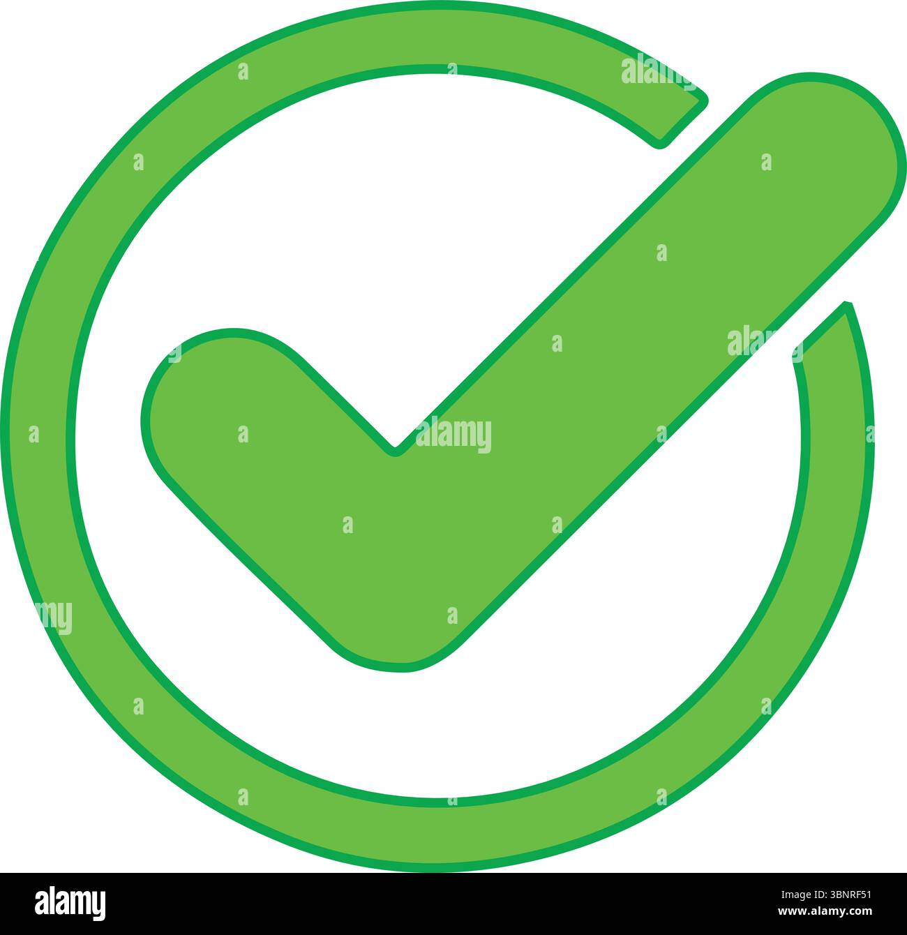 Symbole für grüne Häkchen – Vektor für genehmigte, bestätigte und erfolgreiche Symbole Stock Vektor