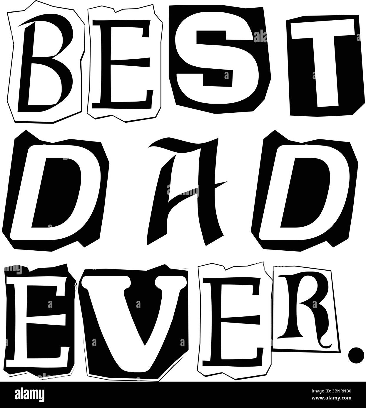 Typografie des besten Vaters aller Zeiten – auffälliges schwarzes T-Shirt-Design für den Vatertag Stock Vektor
