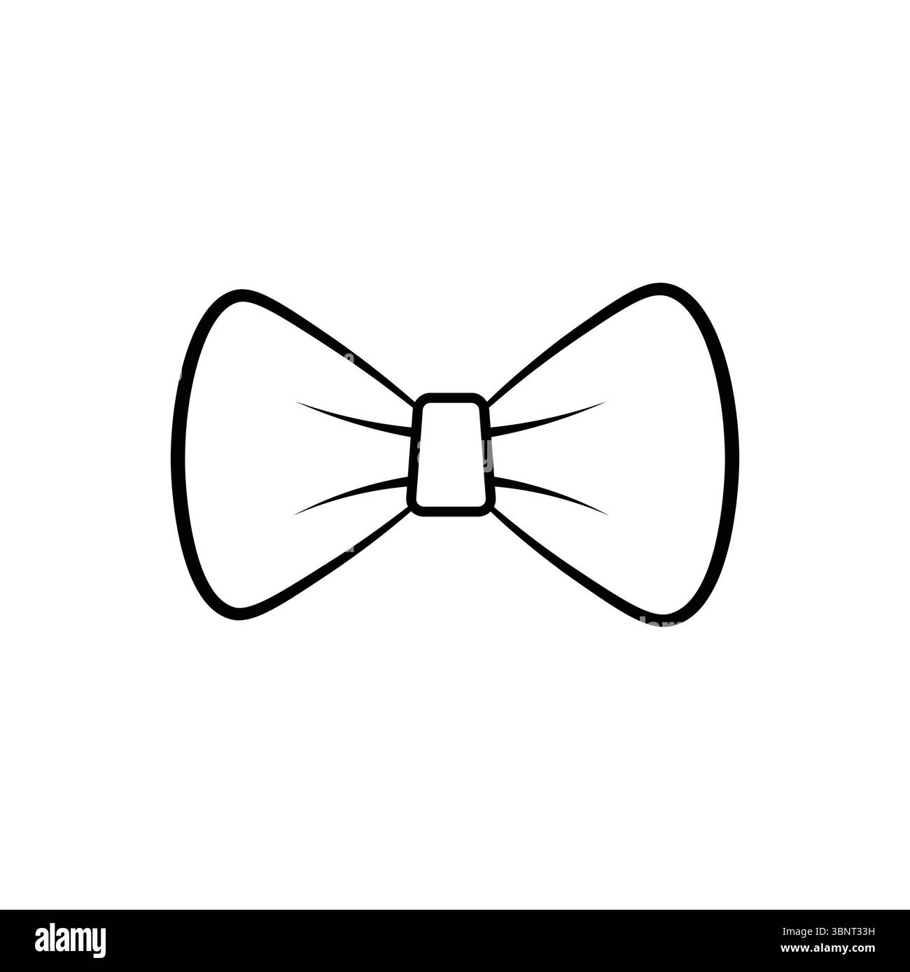 Die einfache Umrisse einer Fliege ist perfekt für formelle Kleidung, Mode oder Feiern. Stock Vektor