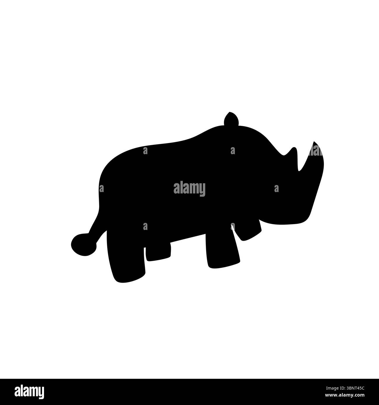 Nashorn-Tier-Ikone. Wilde Safari-Kreatur. Gehörnte Säugetier-Silhouette. Vektor-Wildtier-Symbol. Stock Vektor