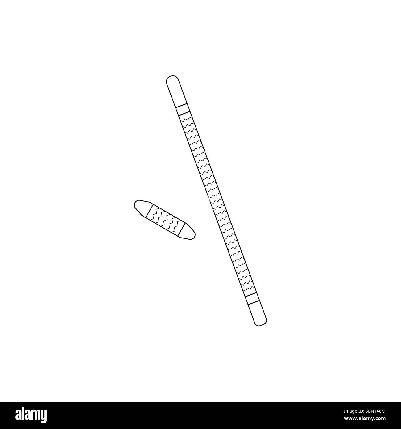 Traditionelles Indianerspiel Gilli Danda Line Symbol Stock Vektor