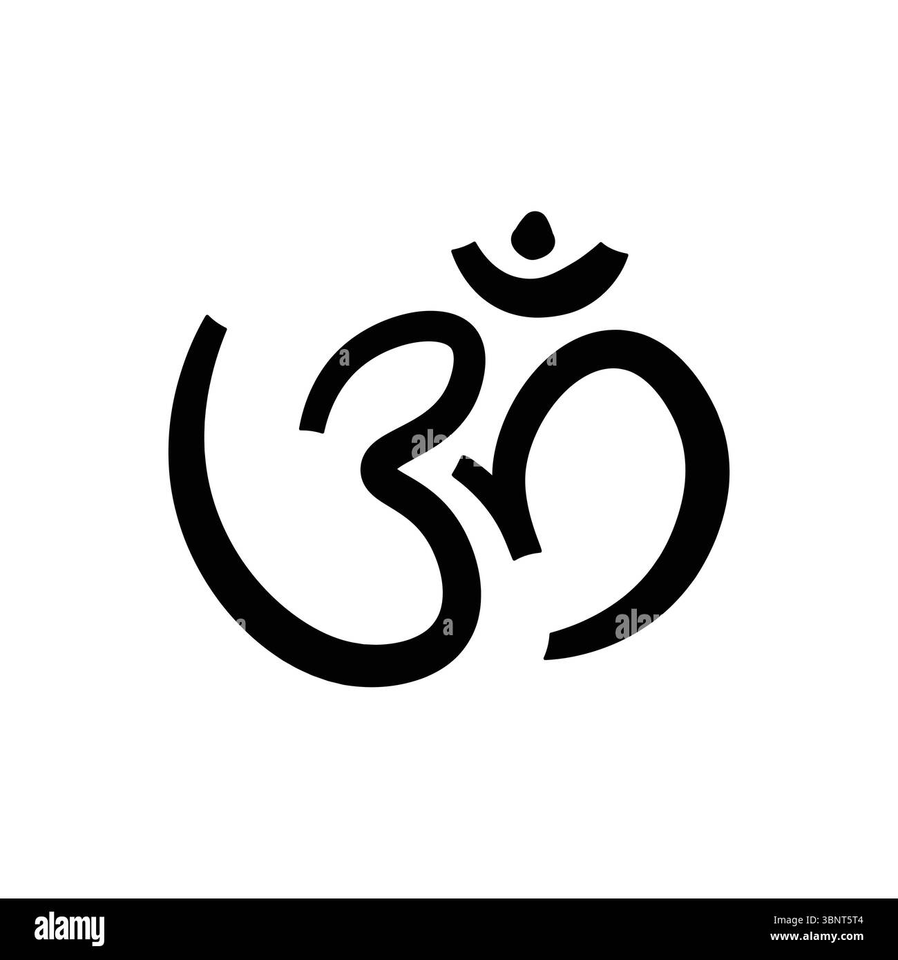 Ein kühnes und schönes OM-Symbol, das Spiritualität, Frieden und das Wesen des Universums repräsentiert. Perfekt für Achtsamkeitsdesigns. Stock Vektor