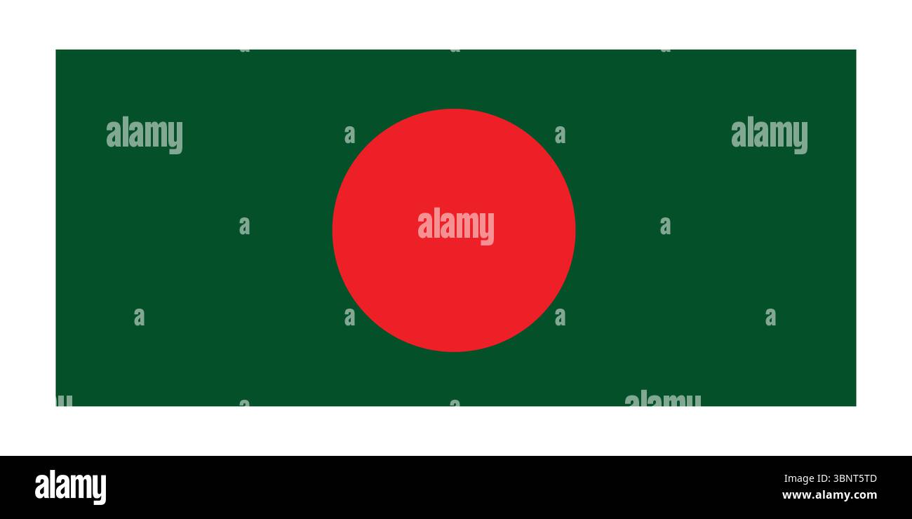 Bangladesch Flagge Vektor Illustration mit grünem Feld und rotem Kreis. Perfekt für Unabhängigkeitstag, Nationalstolz und kulturelle Feierlichkeiten. Stock Vektor