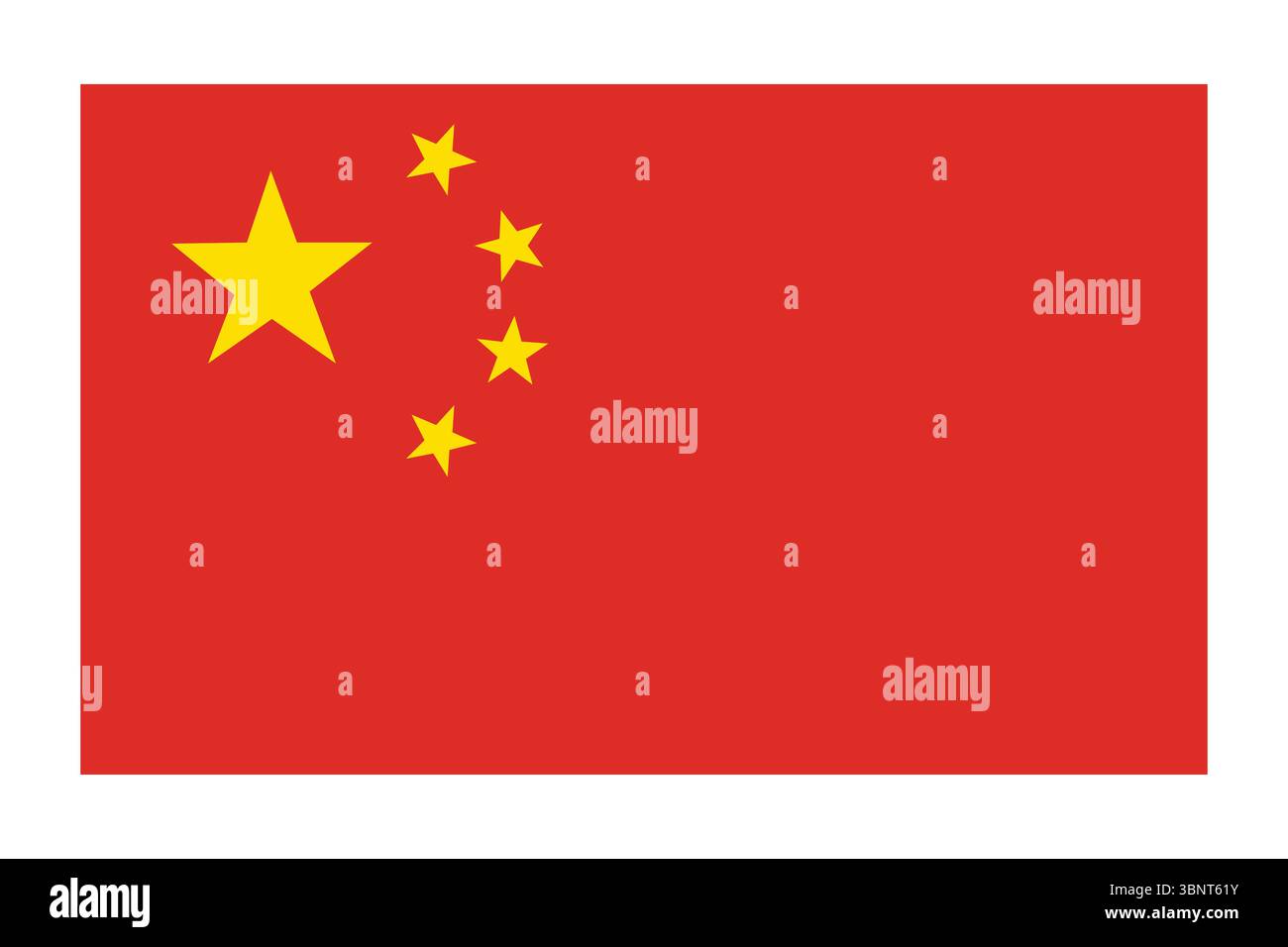 China Flagge Vektor Illustration mit rotem Hintergrund mit gelben Sternen. Ideal für Nationalfeiertag, Patriotismus, kulturelle Identität und Feiern. Stock Vektor