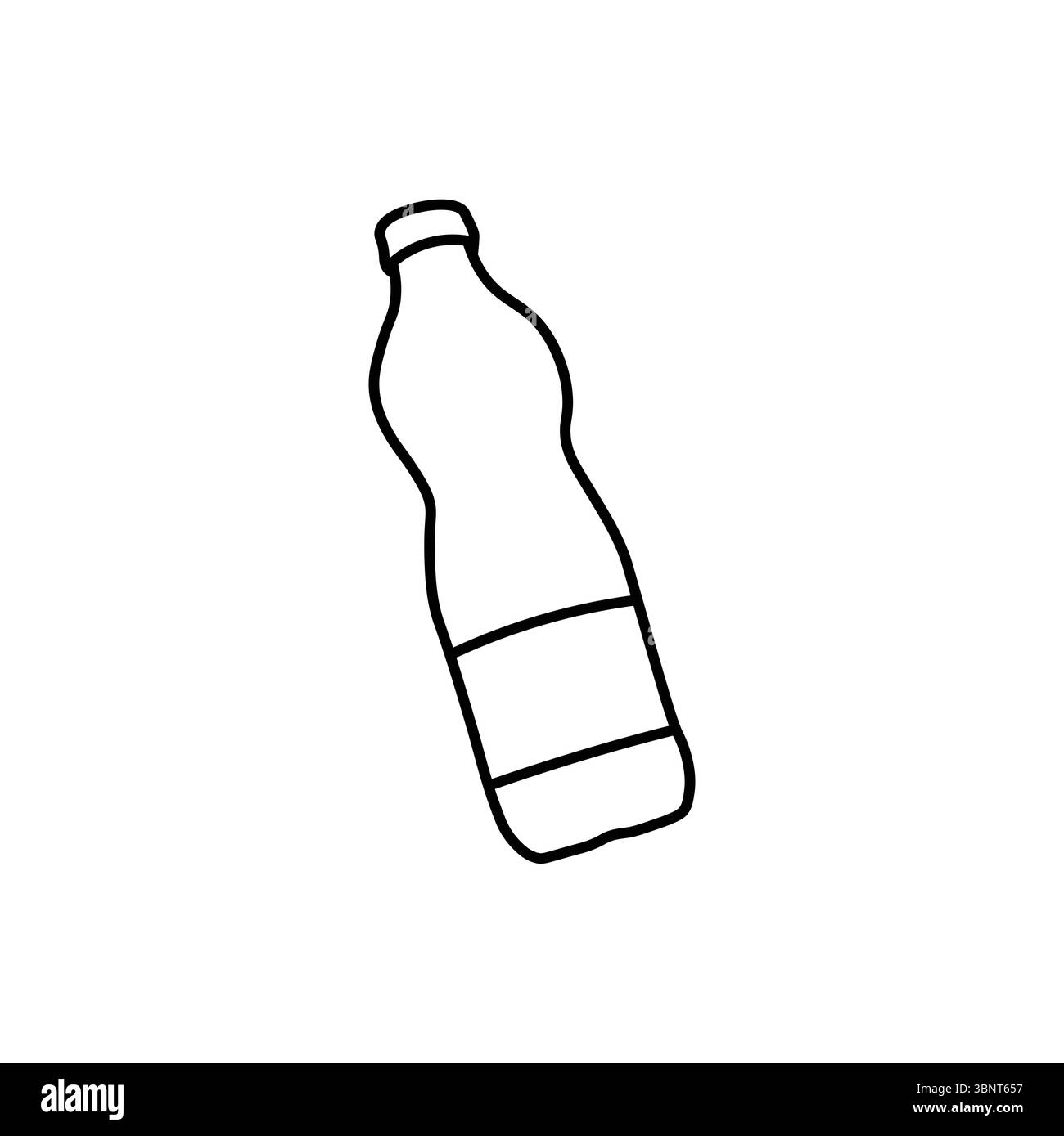Einfache Umrissdarstellung einer generischen Flasche, perfekt für die Präsentation von Getränken, Flüssigkeiten oder Produktverpackungen. Stock Vektor