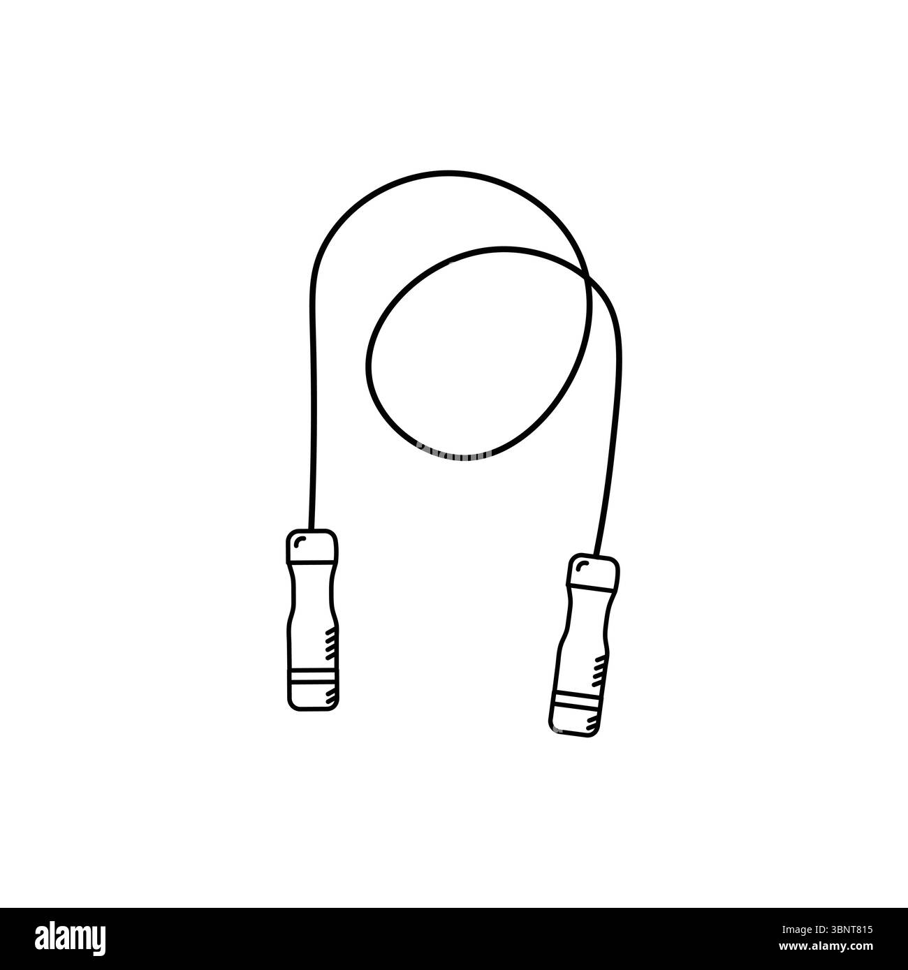 Einfache Umrisse eines Sprungseils, ideal für Fitness, Sport und aktive Lifestyle-Themen. Stock Vektor