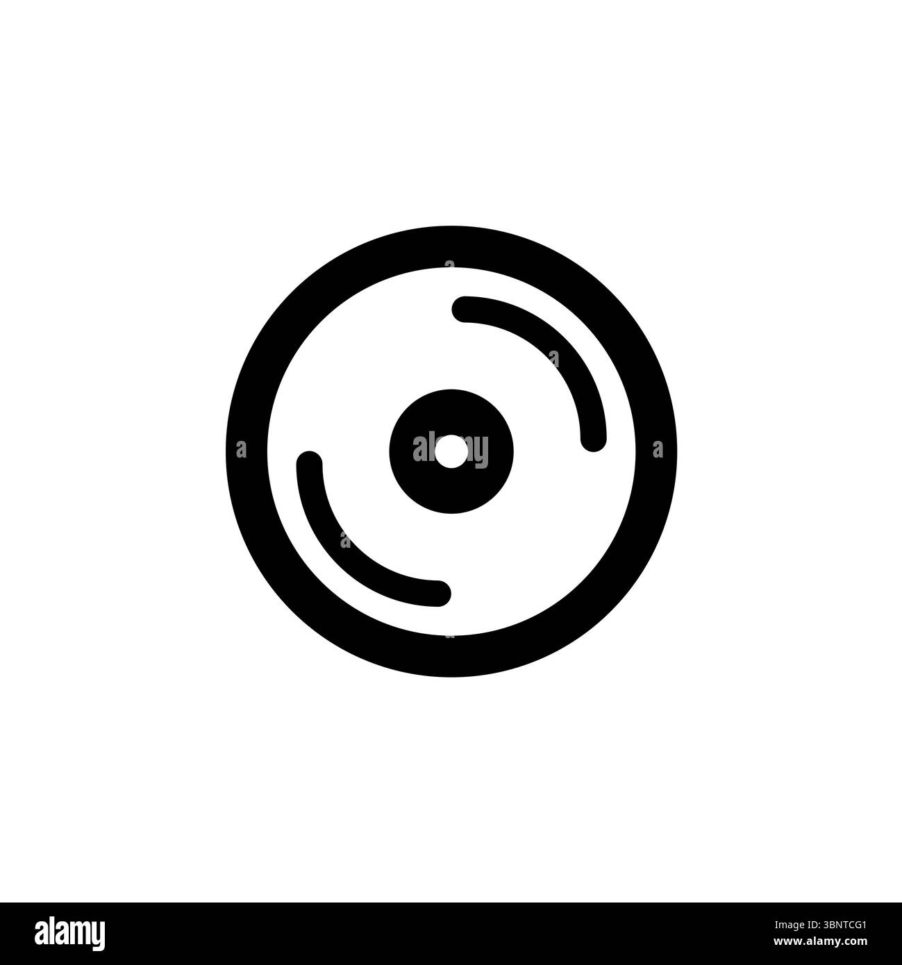 Solid Flat Vector Symbol für Compact Disk, Blu-ray, CD oder DVD isoliert auf weißem Hintergrund. Stock Vektor