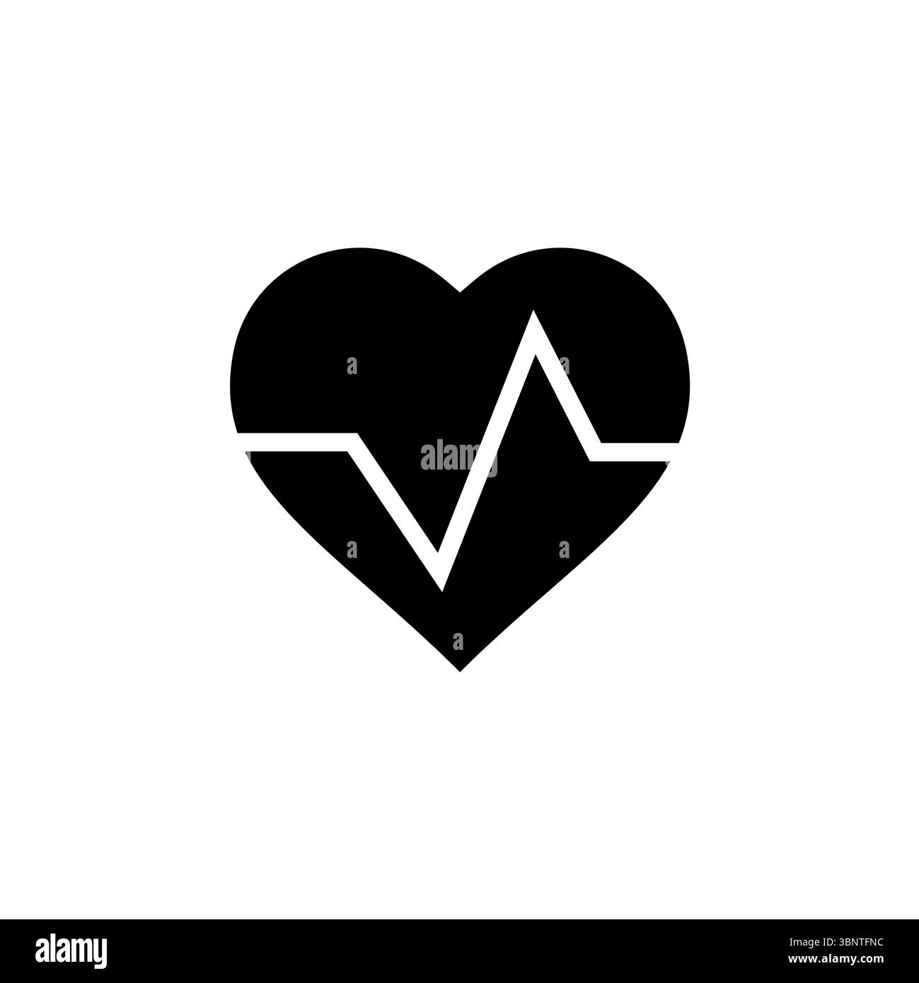 Herzschlagfrequenz, Herzschlagimpuls, EKG-Symbol mit flachem Vektor isoliert auf weißem Hintergrund. Stock Vektor