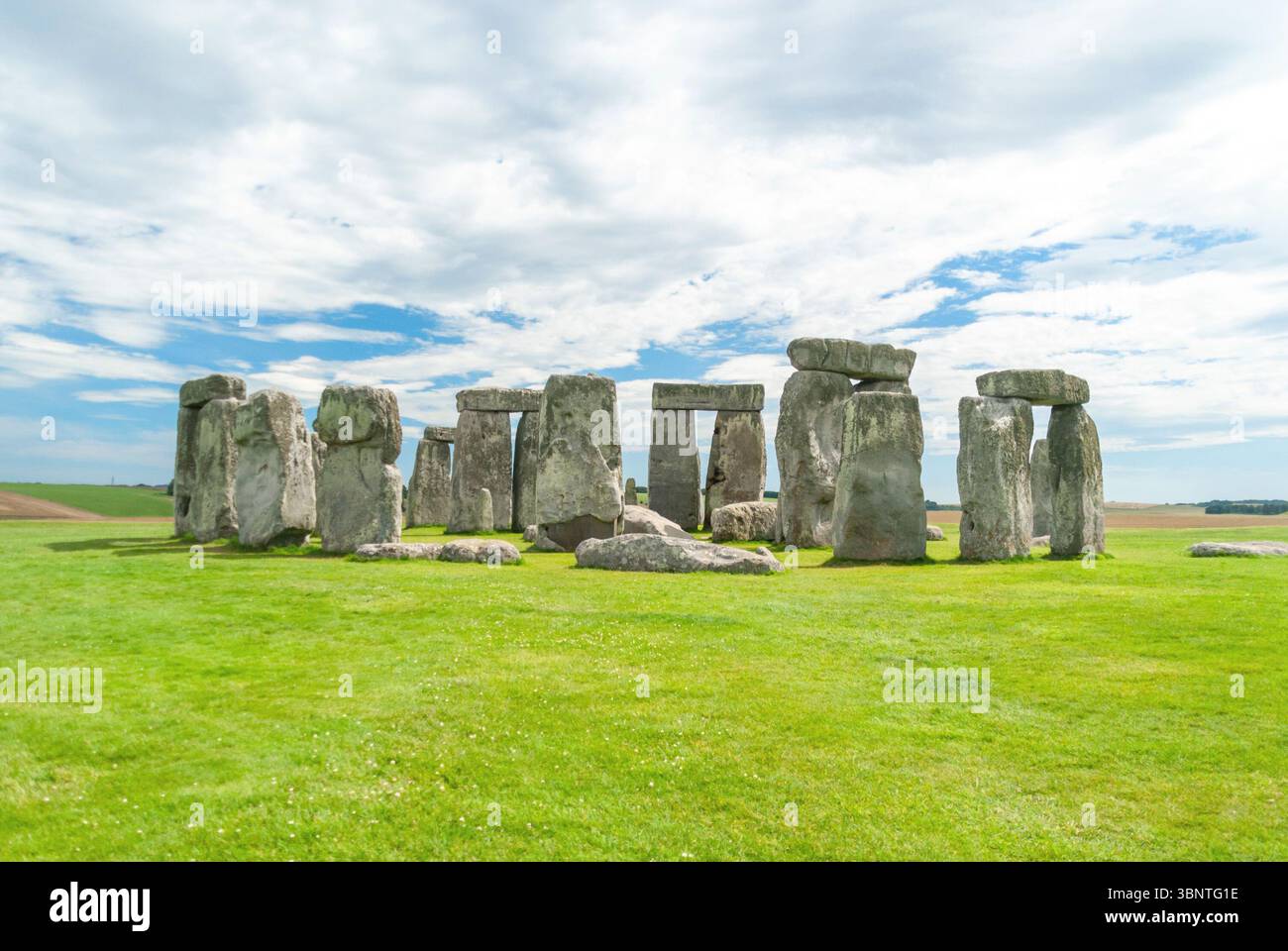 Stonehenge prähistorisches megalithisches Steinkreisdenkmal in Wiltshire England Großbritannien Stockfoto