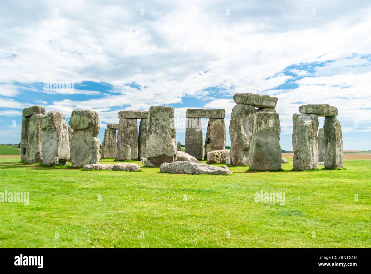 Stonehenge prähistorisches megalithisches Steinkreisdenkmal in Wiltshire England Großbritannien Stockfoto