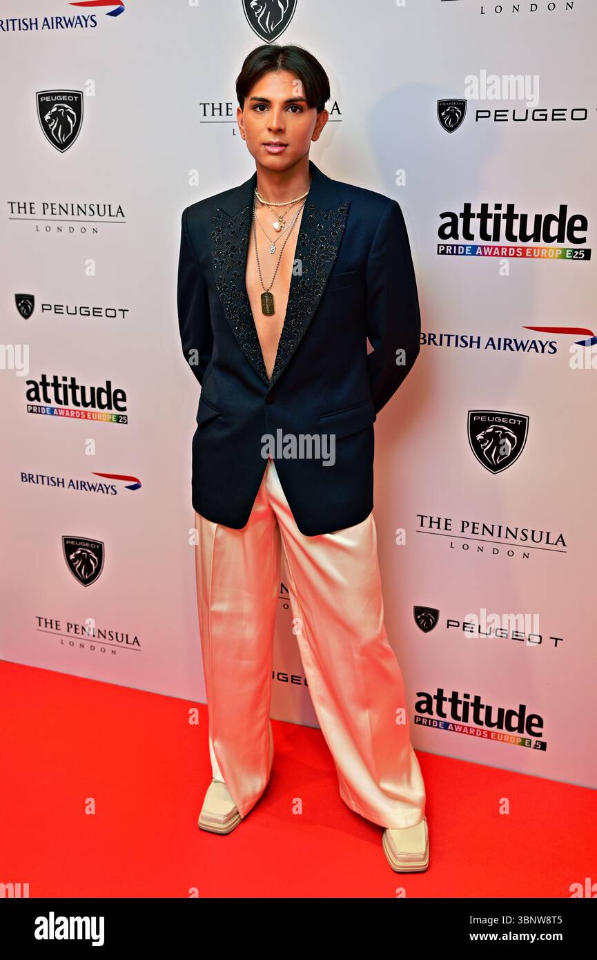 LONDON, GROSSBRITANNIEN. Juli 2025. Jason Patel bei den Attitude PRIDE Awards Europe 2025 auf der Halbinsel London, Großbritannien. (Foto von 李世惠/siehe Li/Picture Capital) Credit: Siehe Li/Picture Capital/Alamy Live News Stockfoto