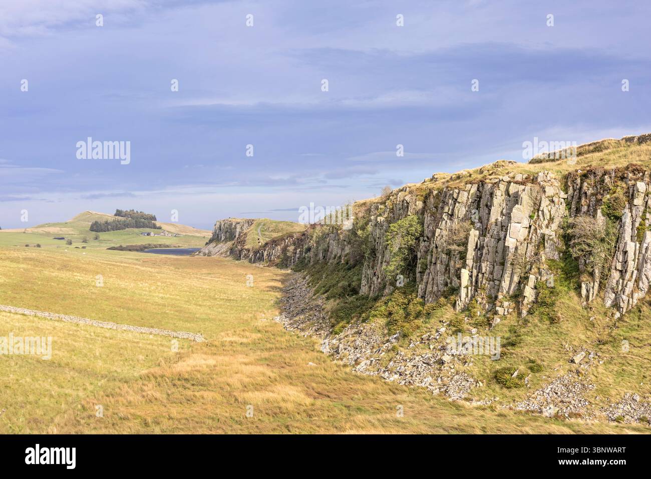Hadrian's Wall Looking East to Steel Ring, Northumberland, England, Großbritannien Stockfoto