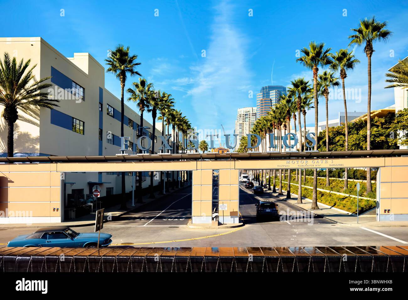 Eingangsansicht der 20th Century Studios Inc., Century City, Los Angeles, Kalifornien Stockfoto