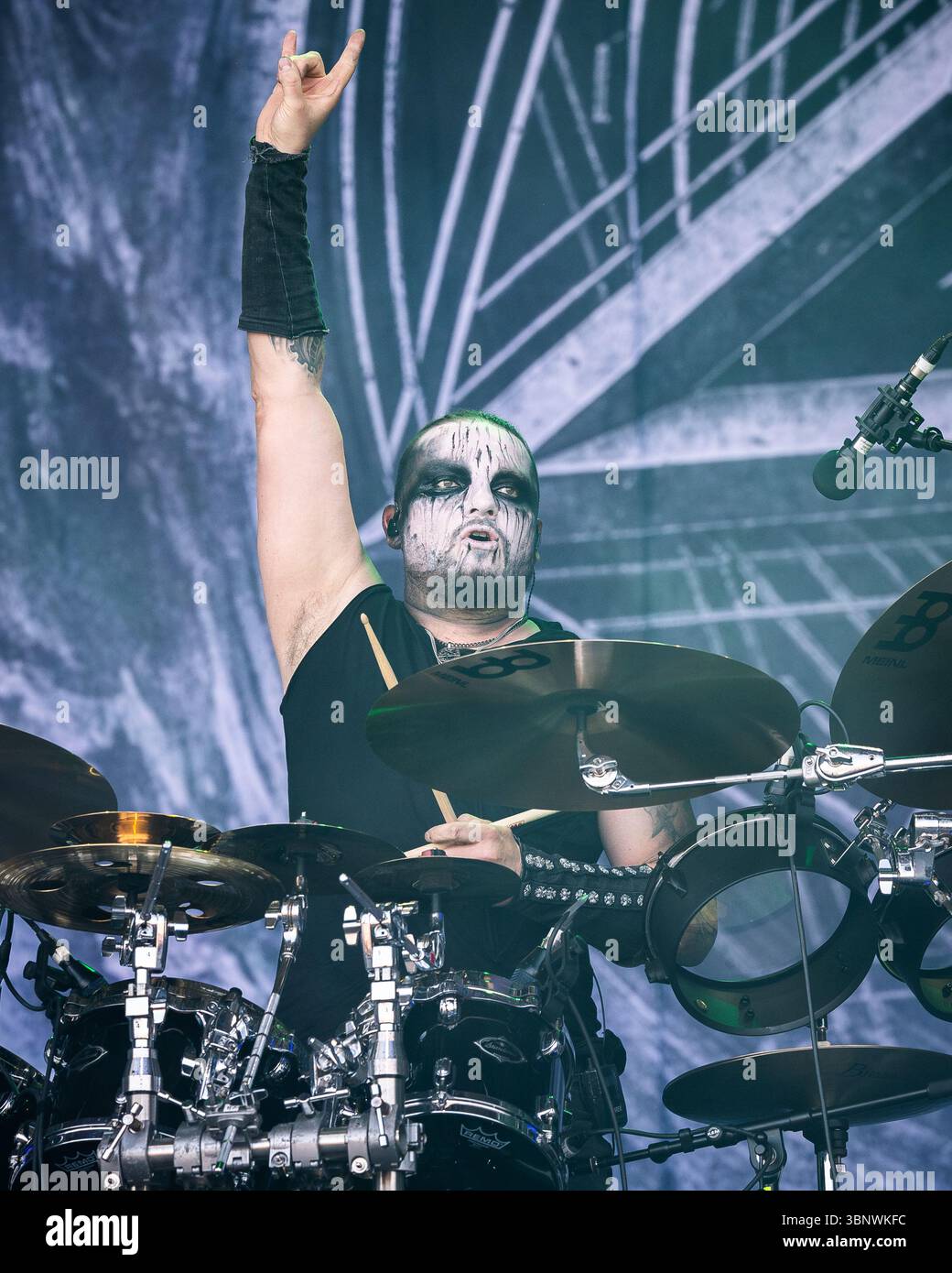 Dariusz Brzowski alias Daray von Dimmu Borgir, der live beim Tons of Rock Festival in Norwegen auftritt Stockfoto