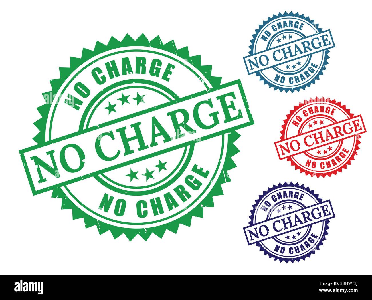 Vektorgrafiken verschiedener Dichtungen mit den Worten „kostenlos“ für kommerzielle Zwecke und Werbezwecke Stock Vektor