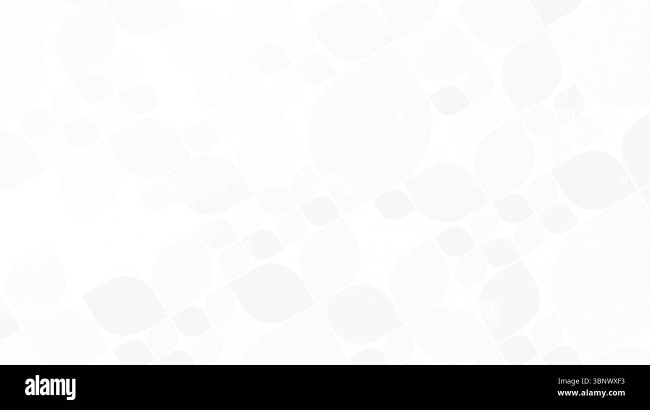 Geometrisches Muster abstrakter abgerundeter hellgrauer Blattformen in verschiedenen Größen auf einem weiß. Gut geeignet für Hintergründe, Tapeten und naturinspirierte Designs. Stockfoto