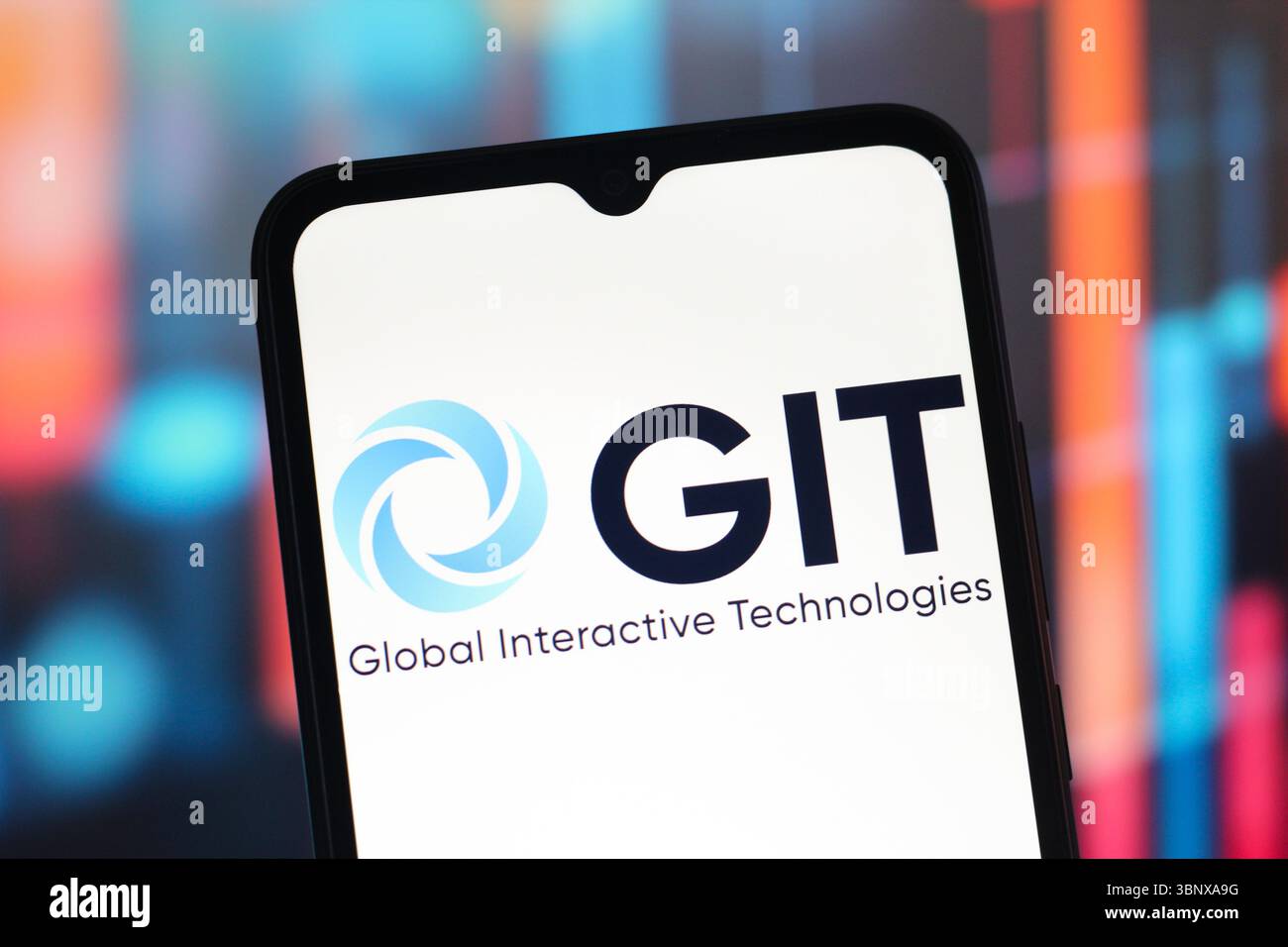 Kanada. Juli 2025. In dieser Fotoabbildung wird das Global Interactive Technologies (GIT)-Logo auf einem Smartphone-Bildschirm angezeigt. (Credit Image: © Thomas Fuller/SOPA Images via ZUMA Press Wire) NUR REDAKTIONELLE VERWENDUNG! Nicht für kommerzielle ZWECKE! Stockfoto