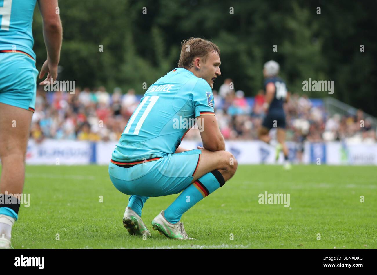 29.06.2025, xcex, DE, Hamburg, Rugby, Hamburg Seven Rugby, Rugby Europe, Eurovia, Rugby Europe Sevens Championship Series Hamburg, Philip Gleitze Team Deutschland *** 29 06 2025, xcex, DE, Hamburg, Rugby, Hamburg Seven Rugby, Rugby Europe, Eurovia, Rugby Europe Sevens Championship Series Hamburg, Philip Gleitze Team Germany CE Stockfoto