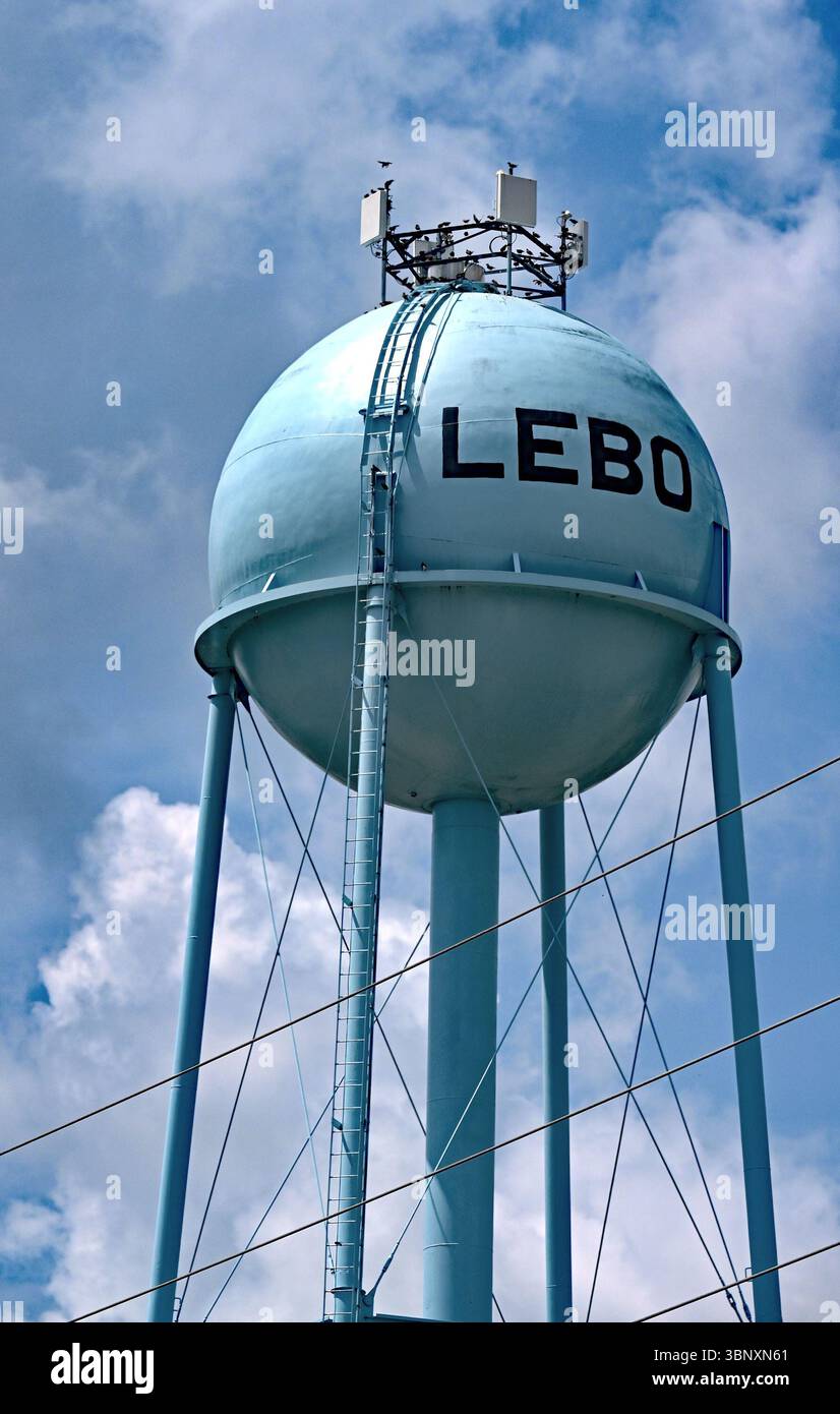 LEBO KANSAS, USA - 4. Juli 2025 jährliche Parade am 4. Juli in sehr ländlichen Kleinstädten Amerikas mit einer Gesamtbevölkerung von 885 Einwohnern laut Volkszählung von 2020. Stockfoto