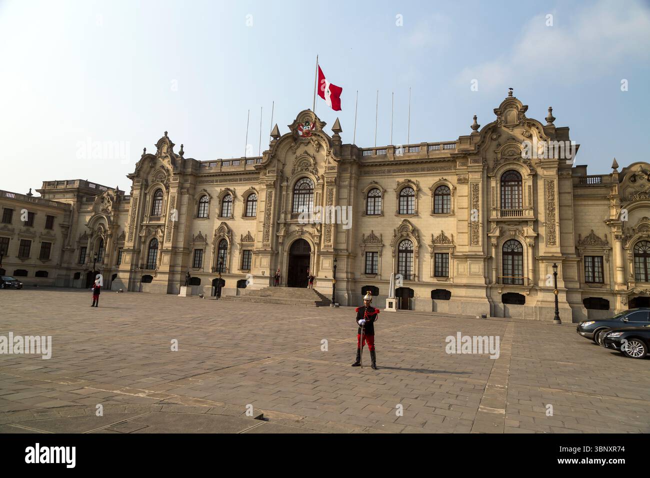 Regierungspalast. Plaza de Armas, Stadtzentrum von Lima, Perú Stockfoto