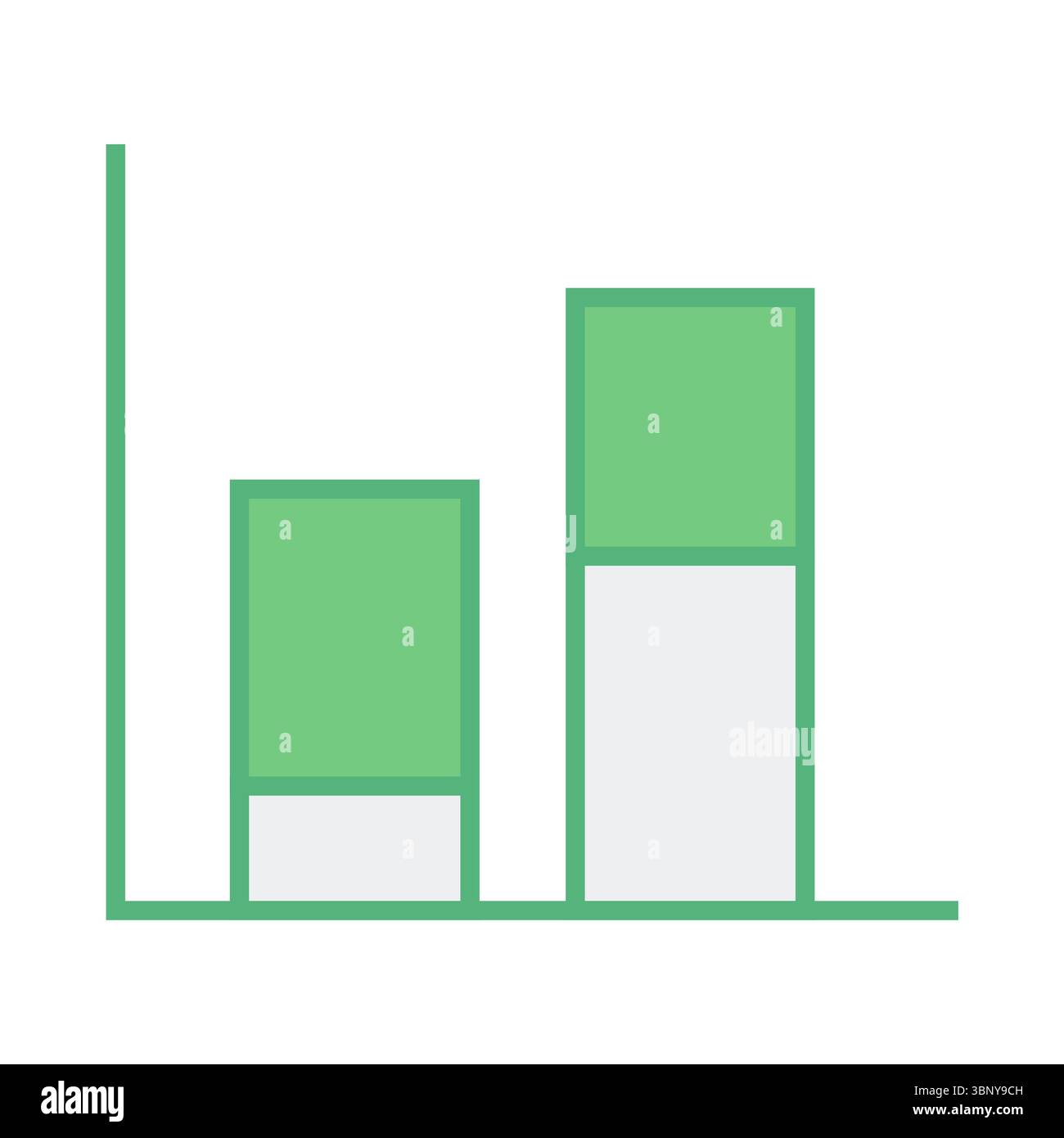 Illustrierende Abbildung des grünen Balkendiagramms Stockfoto
