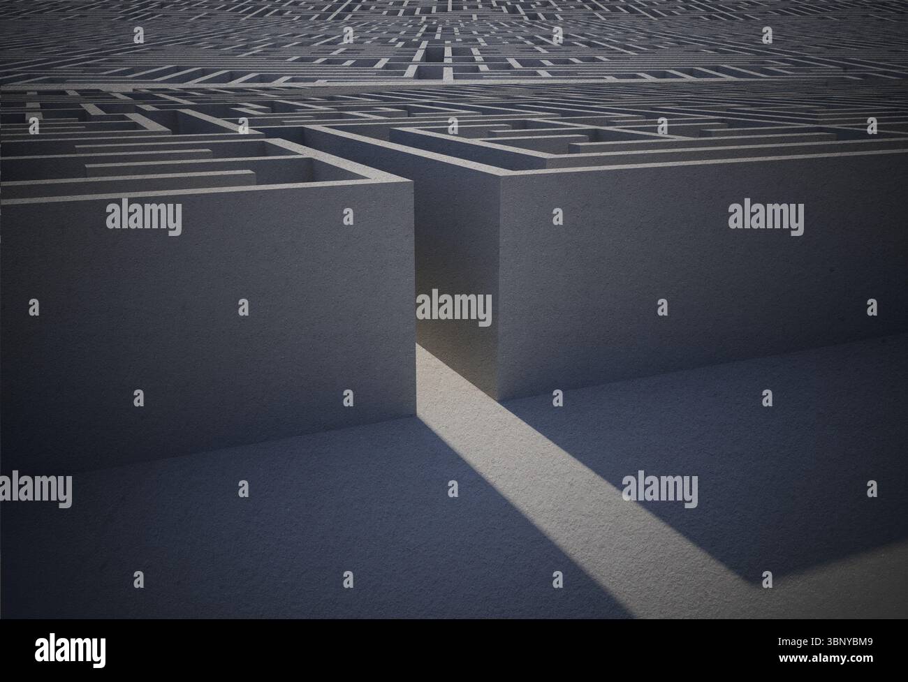 Eingang für schwierige Labyrinth-Rätsel Stockfoto