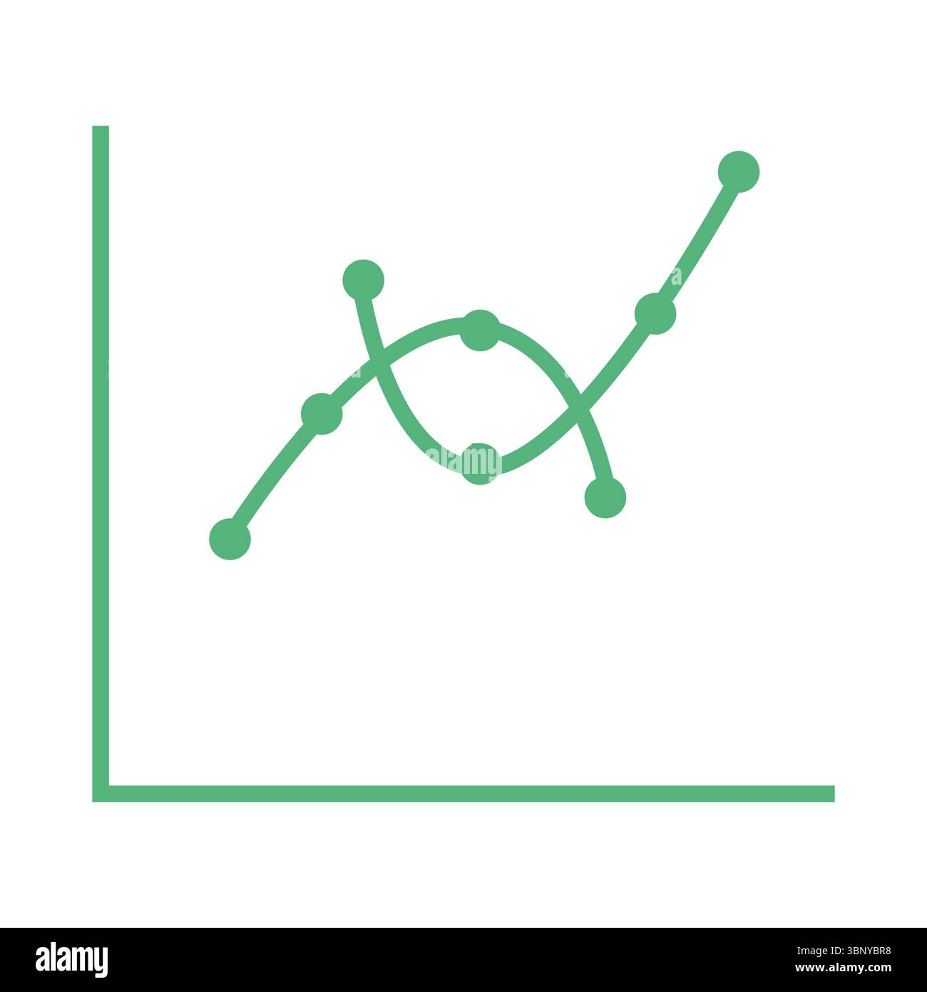 Vektorbild des grünen Liniendiagramms Stockfoto