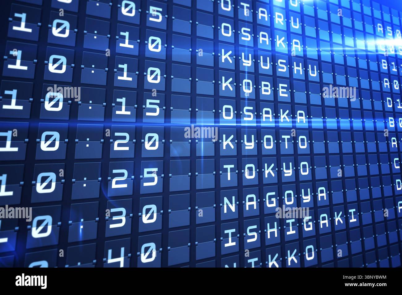 Blaue Anzeigentafel für asiatische Großstädte Stockfoto