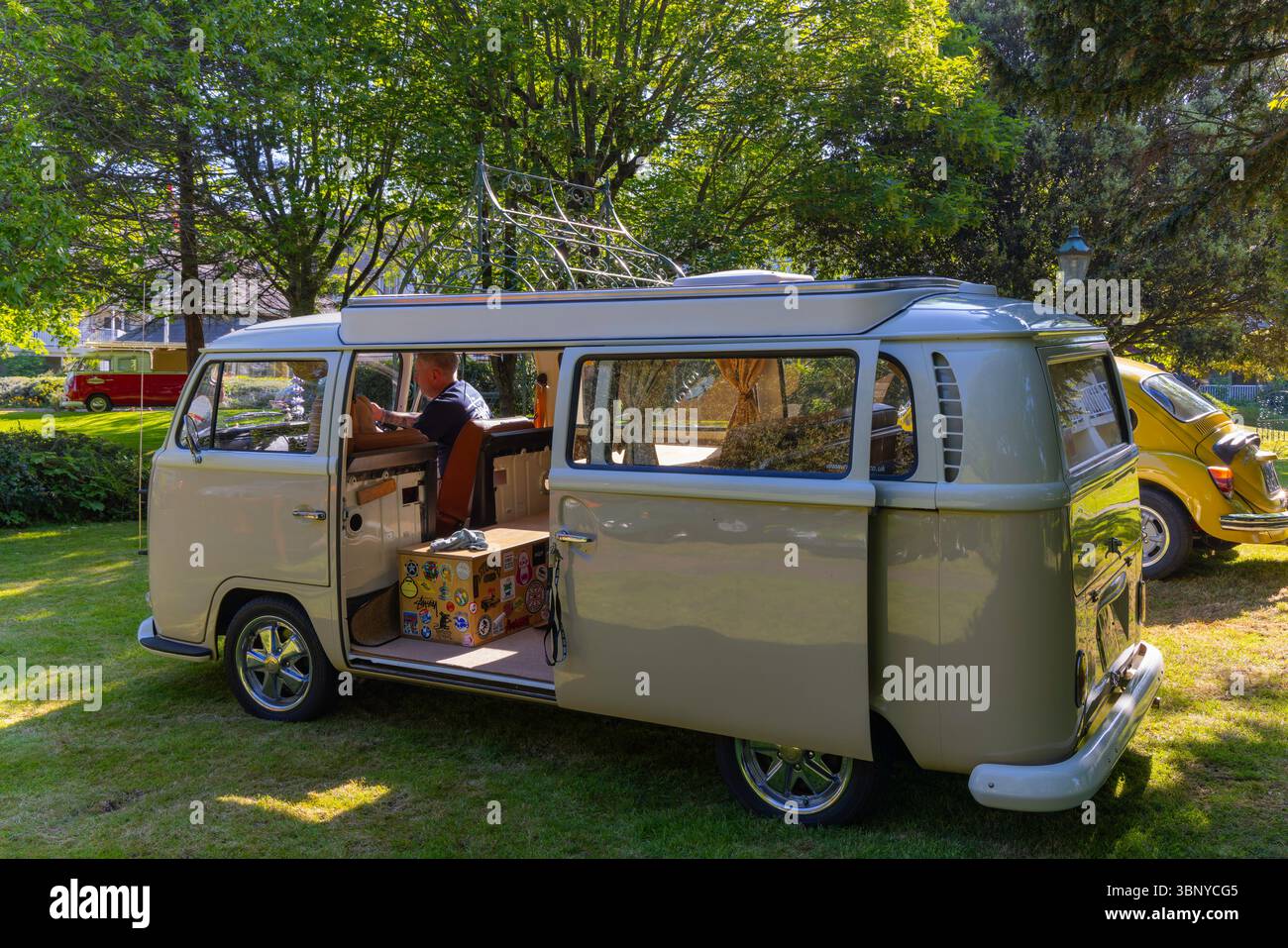Clevedon Kaffee und Autos Stockfoto
