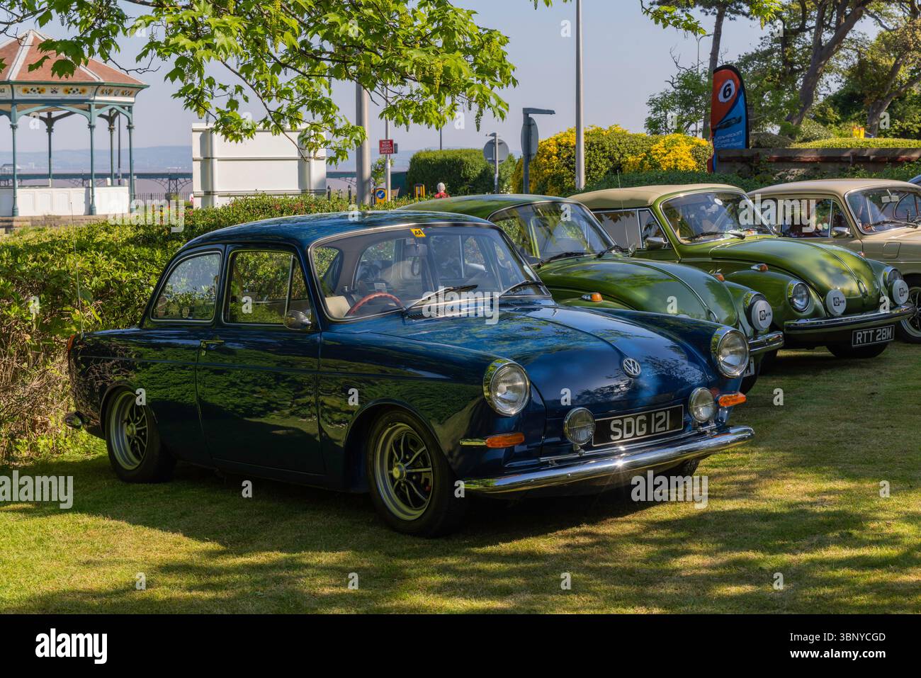 Clevedon Kaffee und Autos Stockfoto