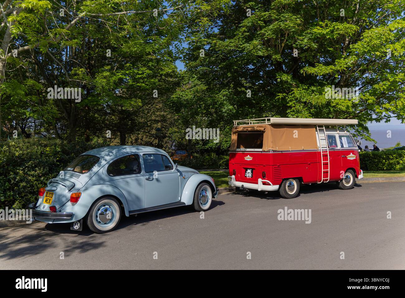 Clevedon Kaffee und Autos Stockfoto