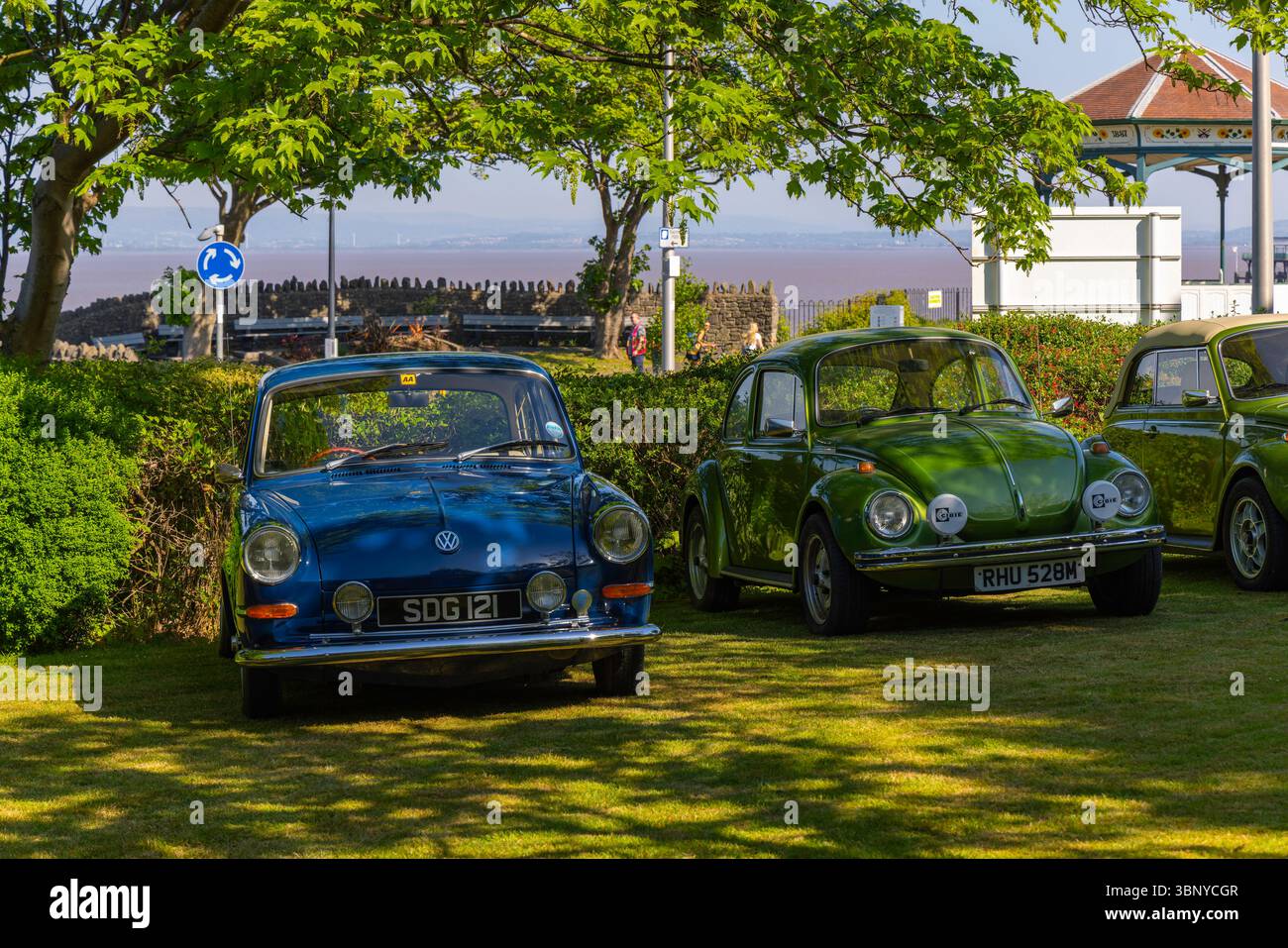 Clevedon Kaffee und Autos Stockfoto