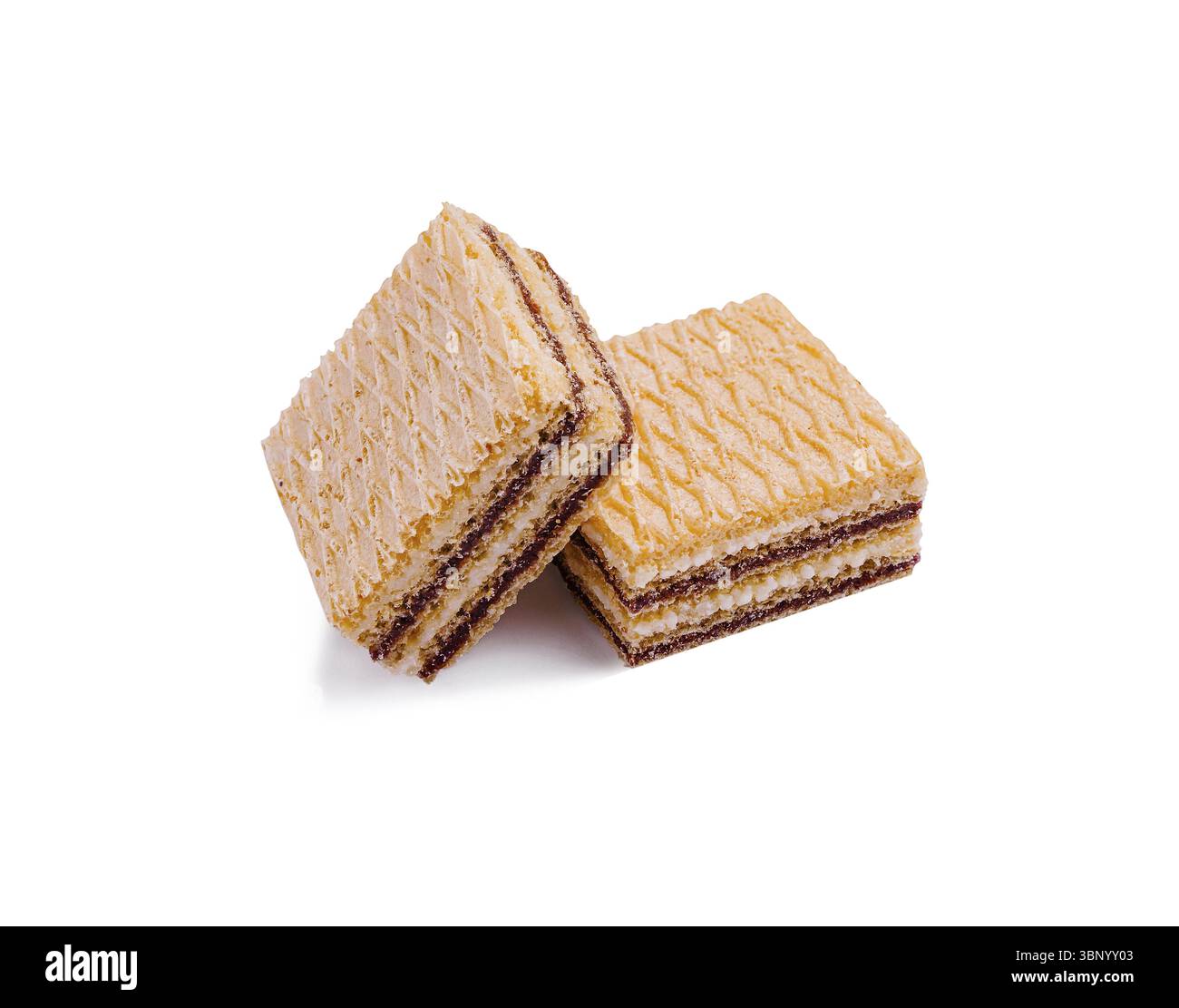 Food still Life, zwei wunderschön angeordnete Kuchen mit wechselnden Aromen in einer ansprechenden Dessertpräsentation. Die zarte Textur und vib Stockfoto