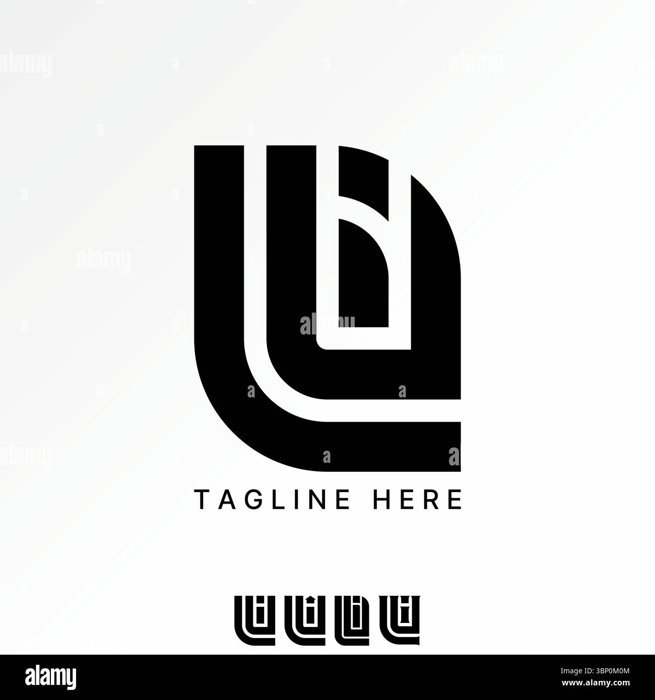 Logo Design Grafik Konzept kreative Premium Vektor Stock Bild Top Sell Letter LUI Schriftart Linie Parallelogramm Symmetrie Geometrie Erstellung Genesis Marke Stock Vektor